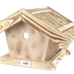 Kölle Vogelfutterhaus Aus Kiefernholz, Mit Strohdach, Ca. 30 X 38 Cm -LECHUZA || Elho Verkaufsgeschäft 0910100033 Koelle Futterspender Kiefernholz natur Strohdach ca30x38cm 1 117704