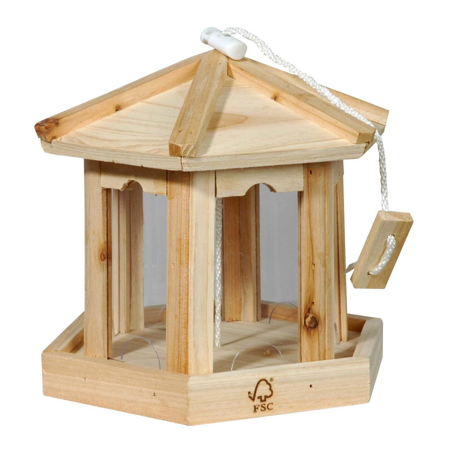 Vogelhaus Pavillon 6-Eck Hängend, FSC®-Holz Und Acrylglas, Ca. 19 X 18 X 18 Cm 3 Vogelhaus Pavillon 6-Eck Hängend, FSC®-Holz Und Acrylglas, Ca. 19 X 18 X 18 Cm