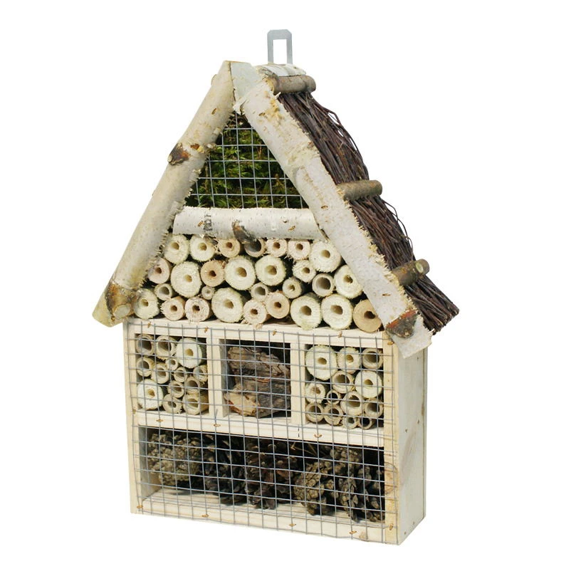 Insektenhotel Klein Mit Weidendach 3 Insektenhotel Klein Mit Weidendach