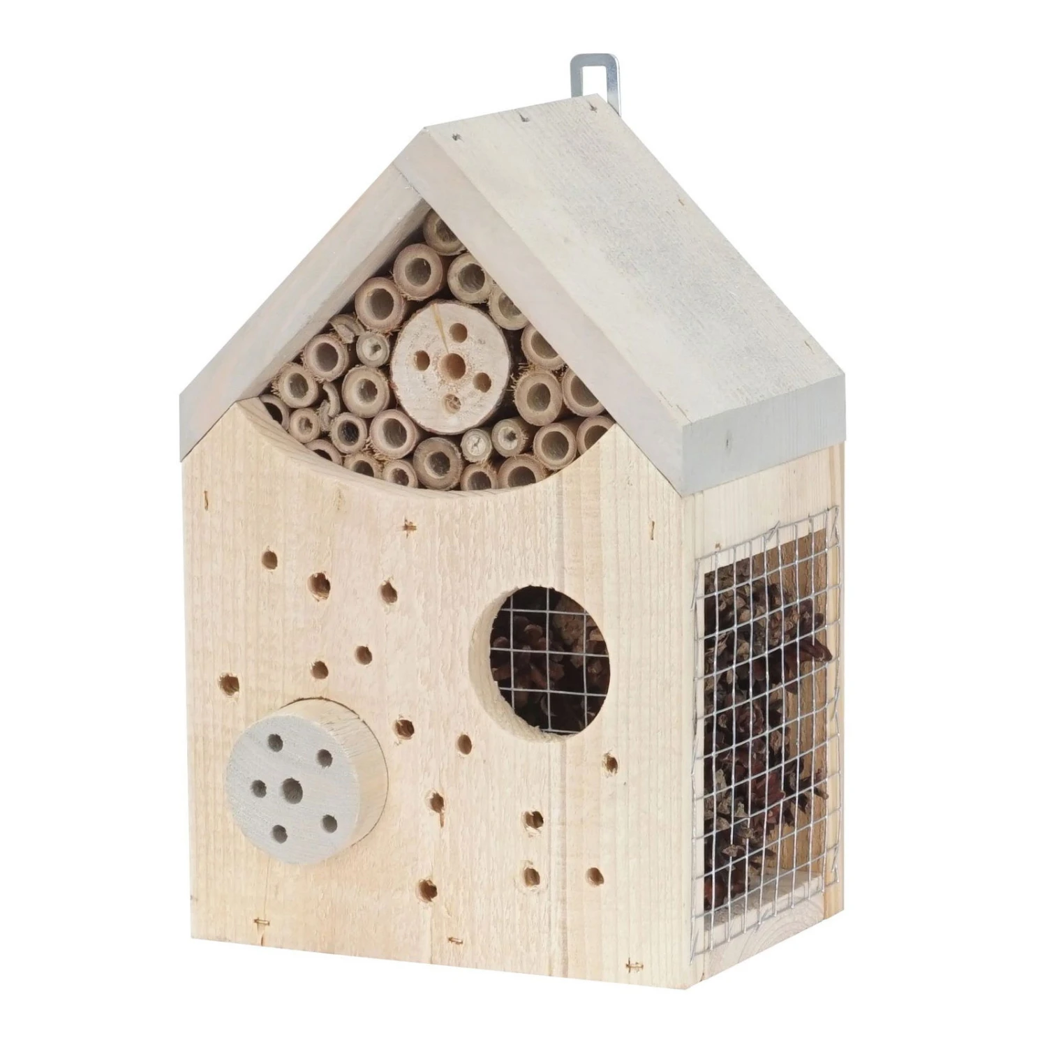 Insektenhotel, Kieferholz, Natur, Geflammt, 18 X 15 X 27 Cm 3 Insektenhotel, Kieferholz, Natur, Geflammt, 18 X 15 X 27 Cm