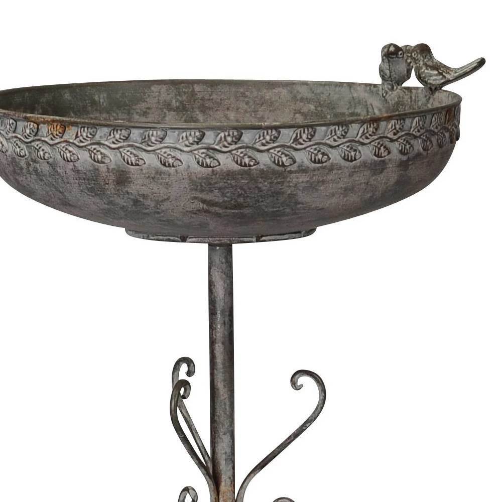 Vogeltränke, Schale Auf Fuß, Eisen, 30 X 33 X 75 Cm, Graubraun 4 Vogeltränke, Schale Auf Fuß, Eisen, 30 X 33 X 75 Cm, Graubraun – Bild 2
