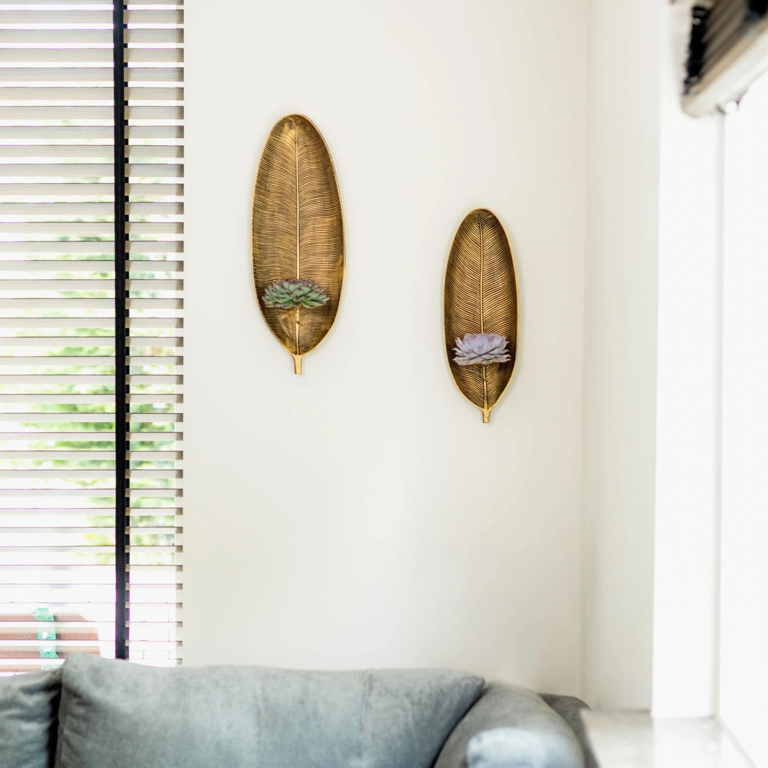 Sukkulente Mit Wandhalter In Blattform, Höhe Ca. 50 Cm 5 Sukkulente Mit Wandhalter In Blattform, Höhe Ca. 50 Cm – Bild 3