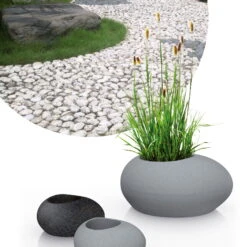 Pflanzstein Flow, Stony Grey, L 48 X B 38 X H 23 Cm -LECHUZA || Elho Verkaufsgeschäft 3210103633 3210103634 3210103635 3210103636 Pflanzstein Flow stony black grey 55927