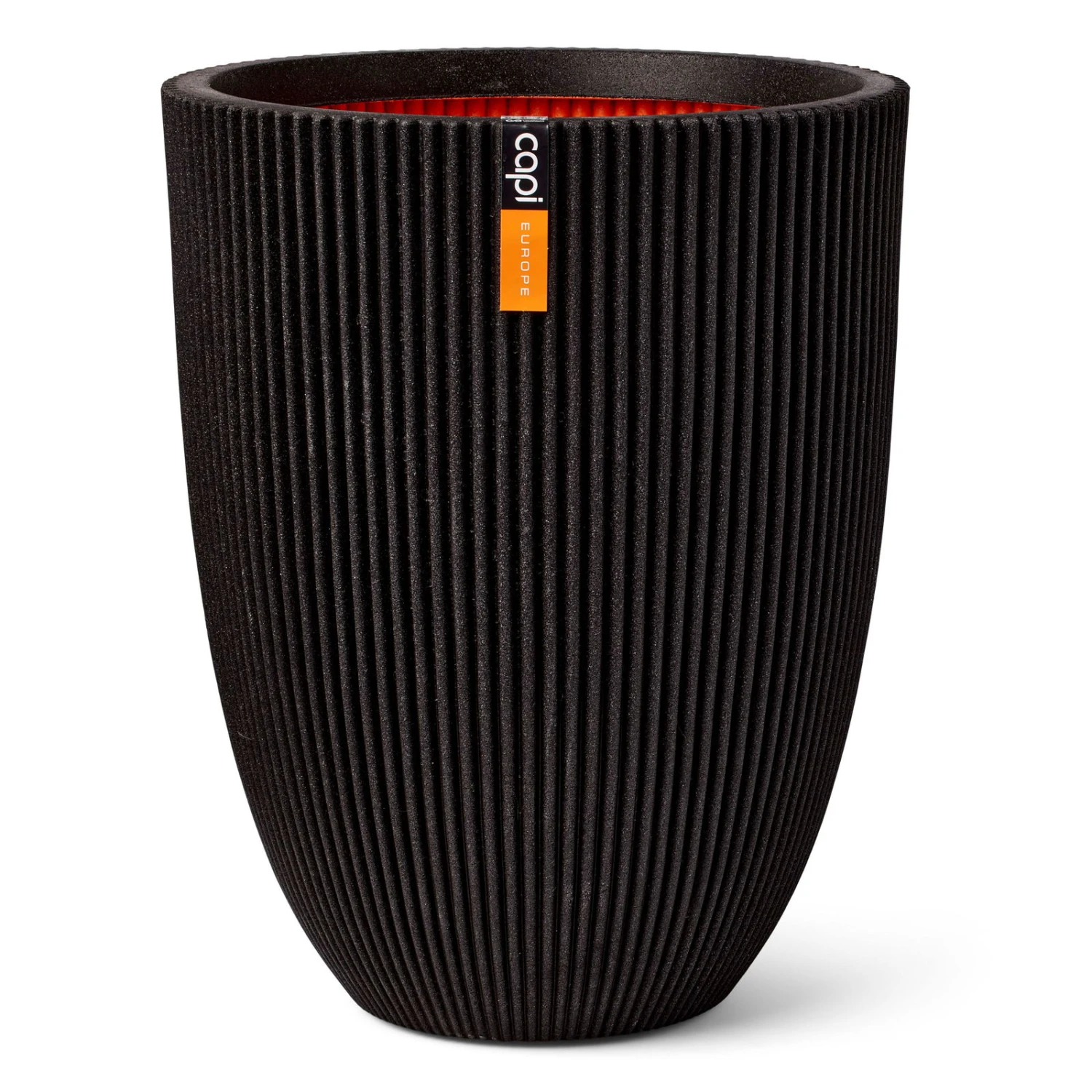 Pflanzvase 'Groove', Schwarz, Ø 34 X H 46 Cm 3 Pflanzvase 'Groove', Schwarz, Ø 34 X H 46 Cm