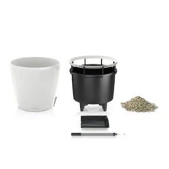 LECHUZA Classico Premium 28 LS, Weiß Hochglanz, All-in-One-Set, Ø 28 Cm, H:26 Cm -LECHUZA || Elho Verkaufsgeschäft 3325100232 Classico Premium 43LS wei All in OneSet D43xH40cm RGB 2 7764 1