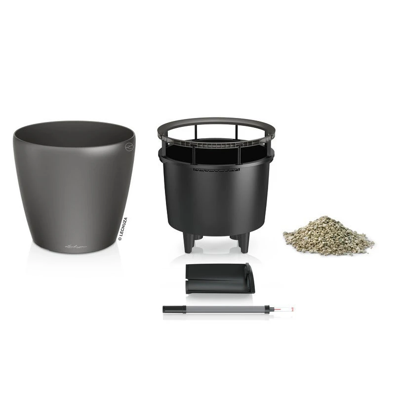 LECHUZA Classico Premium 35 LS, Anthrazit-metallic, All-in-One-Set, Ø 35 Cm H:33 Cm 5 LECHUZA Classico Premium 35 LS, Anthrazit-metallic, All-in-One-Set, Ø 35 Cm H:33 Cm – Bild 3